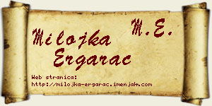 Milojka Ergarac vizit kartica